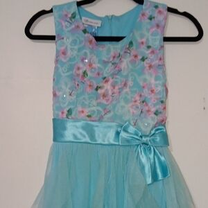 Bonnie Jean Pink and Blue Sleeveless Scoop Neck Sundress
